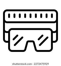 Vr Brille Symbol Umrissvektor. Virtuelles Reisen. Online-Realität