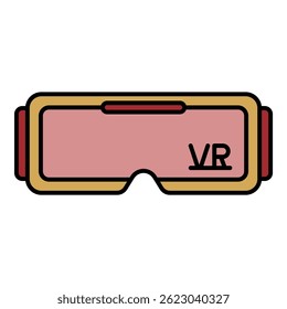 Ícone Vr óculos. Contorno vr óculos ícone do vetor cor plana isolado no branco