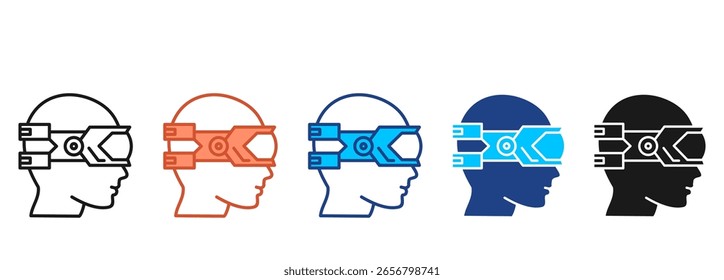 Conjunto de iconos de gafas Vr Colección de estilo múltiple
