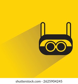 vr glasses icon with shadow on yellow background