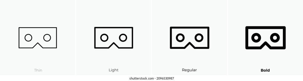 vr glasses icon. Thin, Light Regular And Bold style design isolated on white background