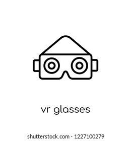 vr glasses icon. Trendy modern flat linear vector vr glasses icon on white background from thin line Artificial Intelligence, Future Technology collection, outline vector illustration
