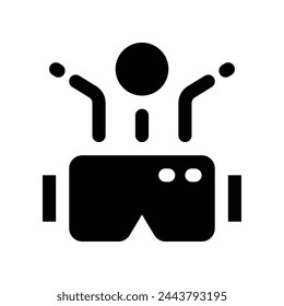 icono de gafas vr. icono de glifo vectorial para su sitio web, móvil, presentación y diseño de logotipo.