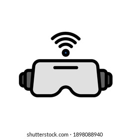 Icono de Vr Glasses con estilo de línea rellena sobre Internet de cosas para cualquier proyecto, uso para presentación de aplicación móvil del sitio web