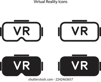 VR glasses icon. Vector VR glasses illustration white background. Game glasses symbol