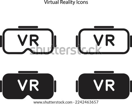 VR glasses icon. Vector VR glasses illustration white background. Game glasses symbol