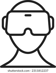 Imagen vectorial de icono Vr Glasses. Adecuado para aplicaciones web móviles y medios de impresión.