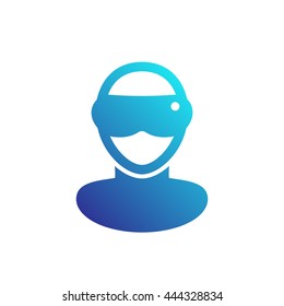 VR glasses icon, virtual reality headset logo element