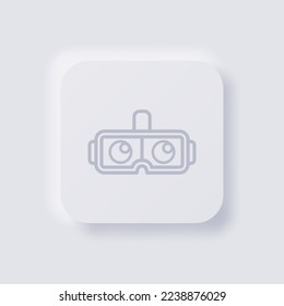 icono de gafas vr, diseño de interfaz de usuario suave de Neumorfismo blanco para diseño web, interfaz de usuario de aplicación y más, Button, Vector.