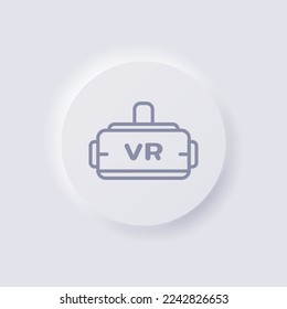 vr glasses icon, White Neumorphism soft UI Design for Web design, Application UI and more, Button, Vector.