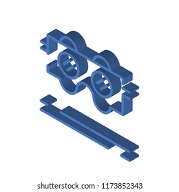 Vr Glasses Isometric Left Top View 3D Icon