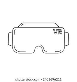 VR glasses line icon, logo, virtual reality concept, glasses for gamers. Vector