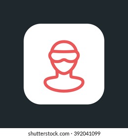 VR glasses line icon, virtual reality headset, man in virtual reality glasses isolated icon, vector illustration