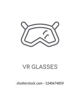 Vr glasses linear icon. Modern outline Vr glasses logo concept on white background from Artificial Intellegence and Future Technology collection.