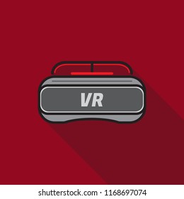 VR glasses long shadow red background