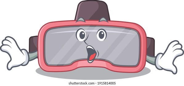 VR glasses mascot design concept showing a amazed gesture