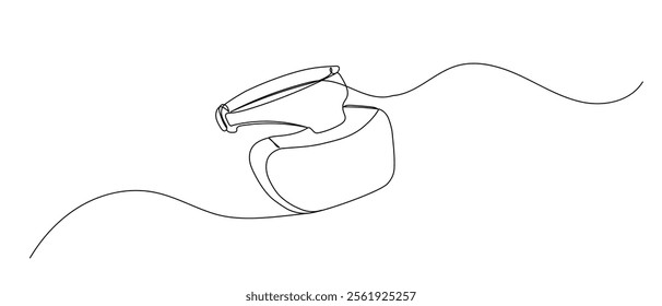 Vr glasses one line illustration. Vector continuous outline isolated sketch of virtual headset