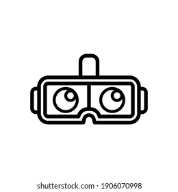 Icono de contorno de VR Glasses, Vector e Ilustración.