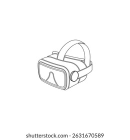 VR Glasses Outline Icon Vector  Modern Virtual Reality Headset Illustration for Tech and Digital Interface Design