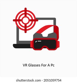 VR Glasses For PC Icon Concept
