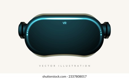 VR glasses. Realistic virtual reality headset Isolated on white background, vector Illustration