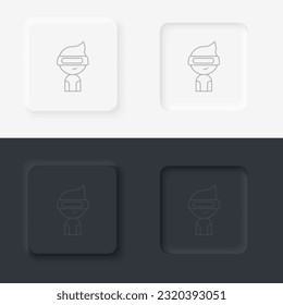Vr glasses retro arcade. Neumorphic style button line icon