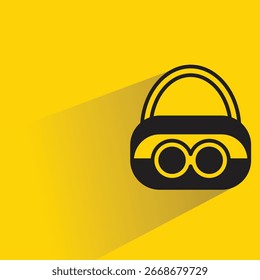 VR glasses with shadow on yellow background