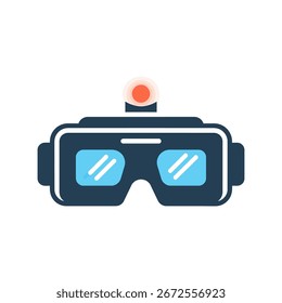 Gafas de VR con una Pequeña luz roja en la parte superior.