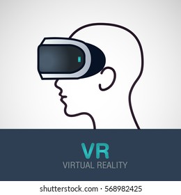 VR glasses for smartphone vector illustration. Virtual reality headset logo icon