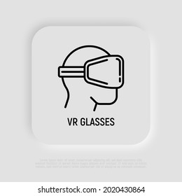 VR glasses thin line icon. Virtual reality. Modern vector illustration of gaming equipment.