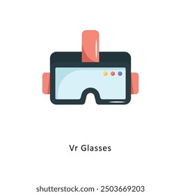 Vr Glasses Vector Flat Icon Design illustration Symbol on White background EPS 10 File