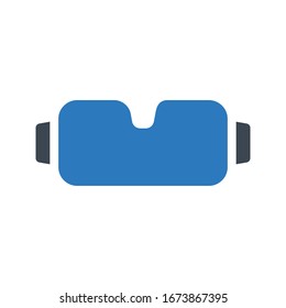 VR glasses vector glyph color icon 