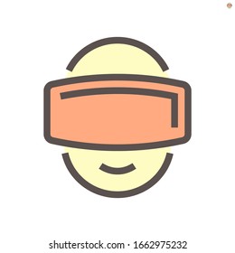 VR glasses vector icon design on white, 48x48 pixel perfect and editable stroke.