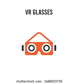 Vr glasses vector icon on white background. Red and black colored Vr glasses icon. Simple element illustration sign symbol EPS