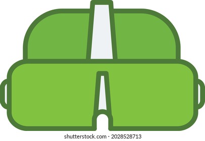 VR Glasses Vector Line Filled Green Icon Design