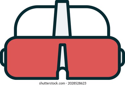 VR Glasses Vector Line Two Color Icon Design