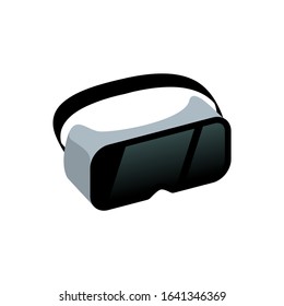 VR glasses vector virtual reality headset icon. Virtual reality helmet isolated goggles device illustration.