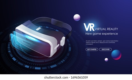 VR glasses, vector virtual reality headset illustration. Creative futuristic concept. Modern template for web and print.