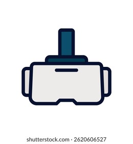 Vetor de óculos VR para tecnologia de realidade virtual. Ícone de headset para jogos para simulação e entretenimento.