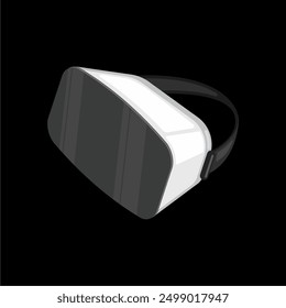 VR glasses virtual headset icon and sign isolated. Flat illustration of vr glasses and vr goggles isolated on black background. Vr gaming logo design template