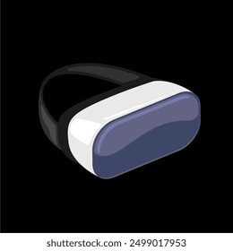 VR glasses virtual headset icon and sign isolated. Flat illustration of vr glasses and vr goggles isolated on black background. Vr gaming logo design template