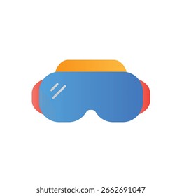 Icono de color plano de la realidad virtual de los vidrios de VR: tecnología inmersiva y experiencia digital