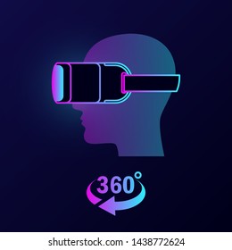 VR glasses. Virtual reality headset box. Futuristic innovation digital cyberspace Technology Simulation. Vector illustration