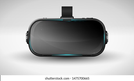 Vr glasses. Virtual reality. Vr headset. Video games. Innovation. Augmented reality glasses. Video games. Cyberspace. Modern technology. Hi-tech. Vector illustration.