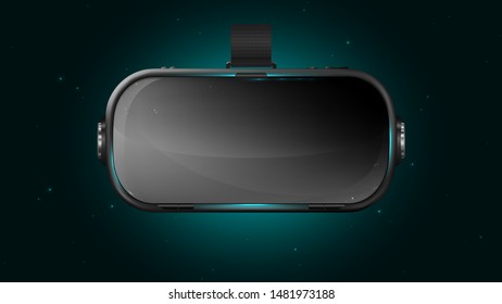 Vr glasses. Virtual reality. Vr headset. Video games. Innovation. Augmented reality glasses. Modern technology. Hi-tech. Vector illustration.