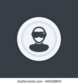 VR glasses, virtual reality headset icon, vector illustration