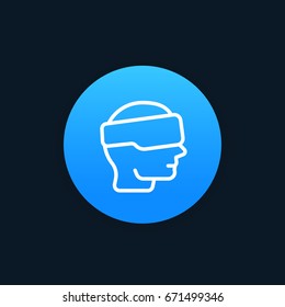 VR glasses, virtual reality headset line icon