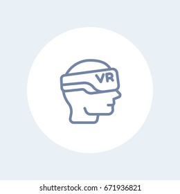 VR glasses, virtual reality headset icon on white