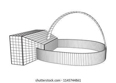 VR Glasses virtual reality helmet headset. Wireframe low poly mesh vector illustration