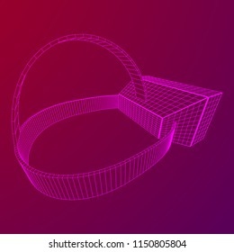 VR Glasses virtual reality helmet headset. Wireframe low poly mesh vector illustration
